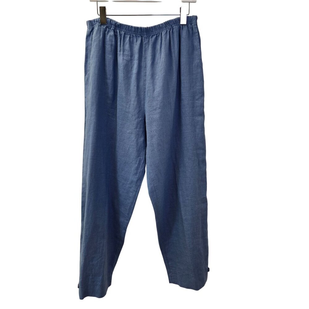 NWT Aegean 100% Linen Wide Leg Pull-On Pants Size L